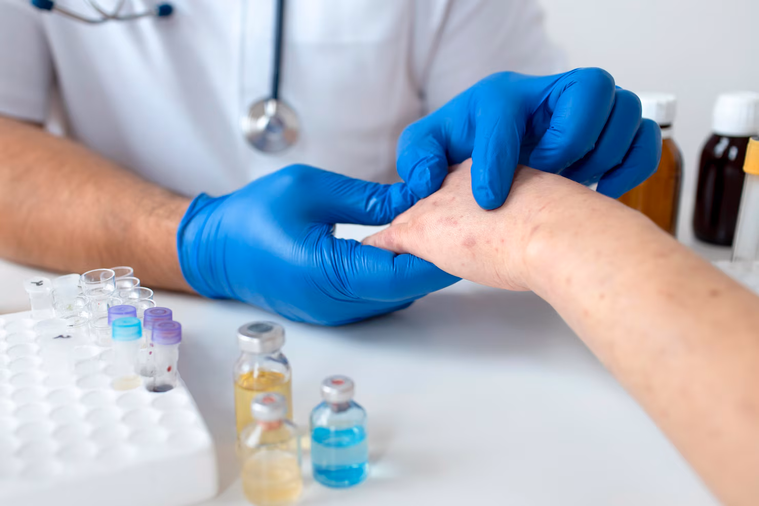 Skin infection treatment illustration